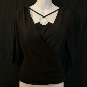 Black silver detail blouse